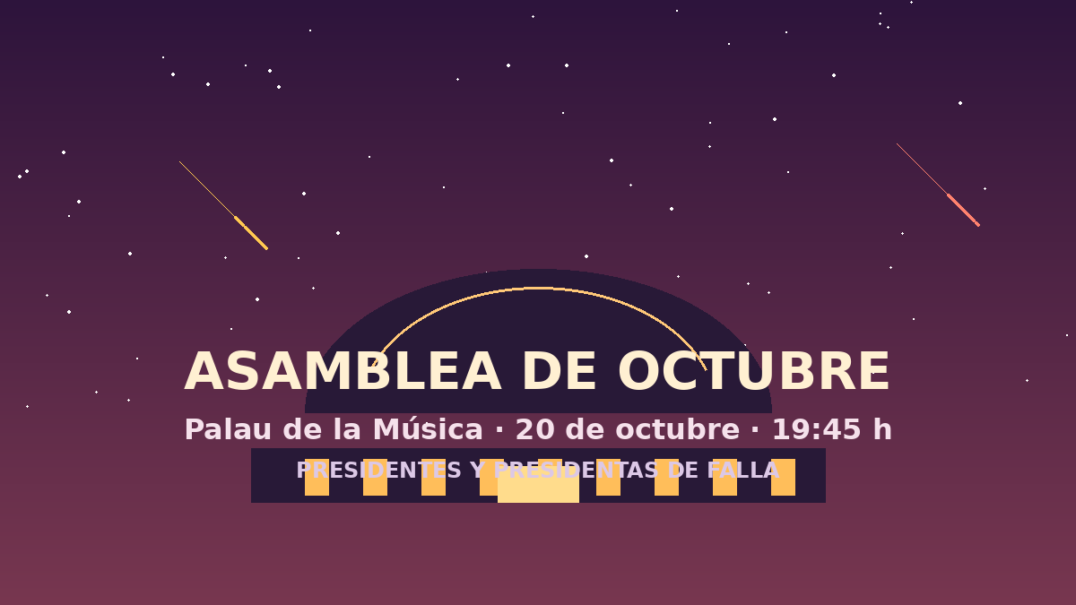 La Asamblea de presidentes y presidentas de falla se reúne hoy en el Palau de la Música