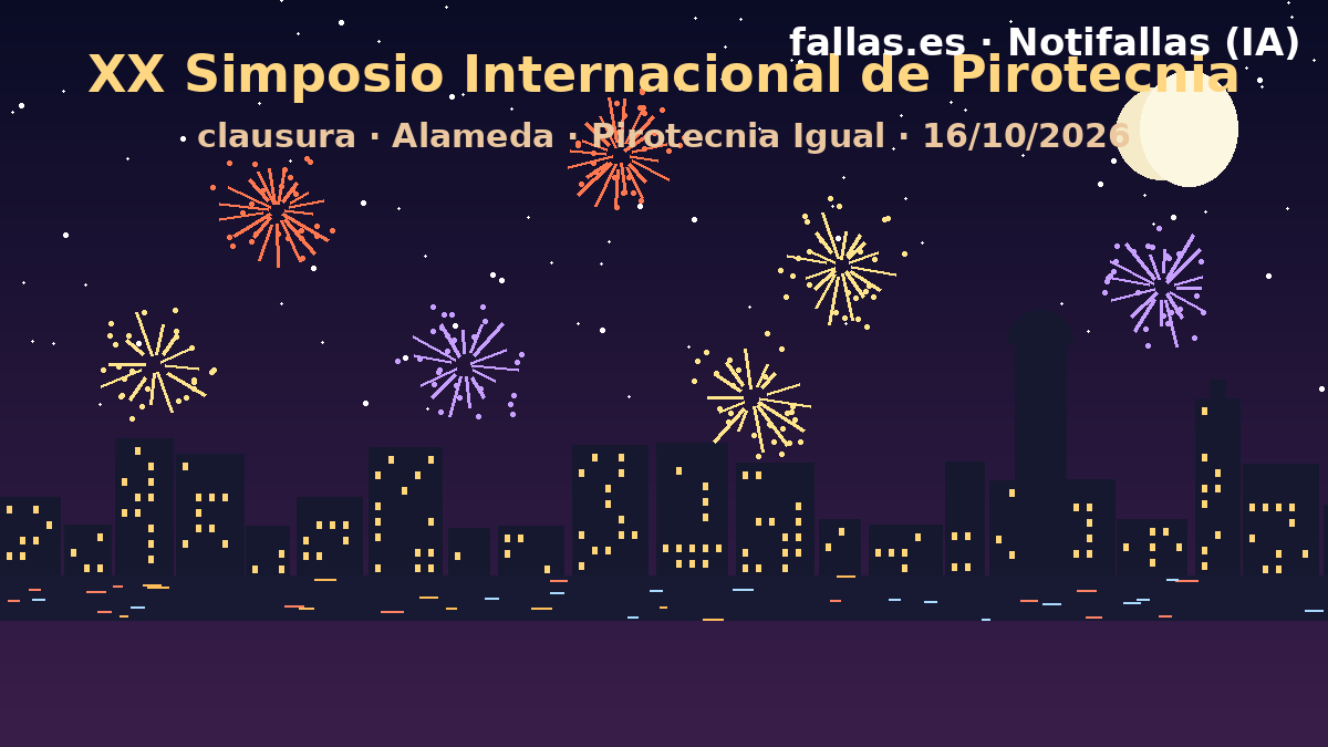 La última noche de pólvora: la Alameda despide el XX Simposio Internacional de Pirotecnia con más de 500 expertos de 42 países