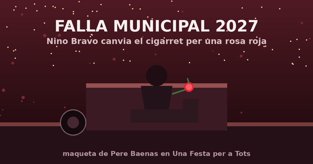 La falla municipal de 2027 cambia el pitillo de Nino Bravo por una rosa roja