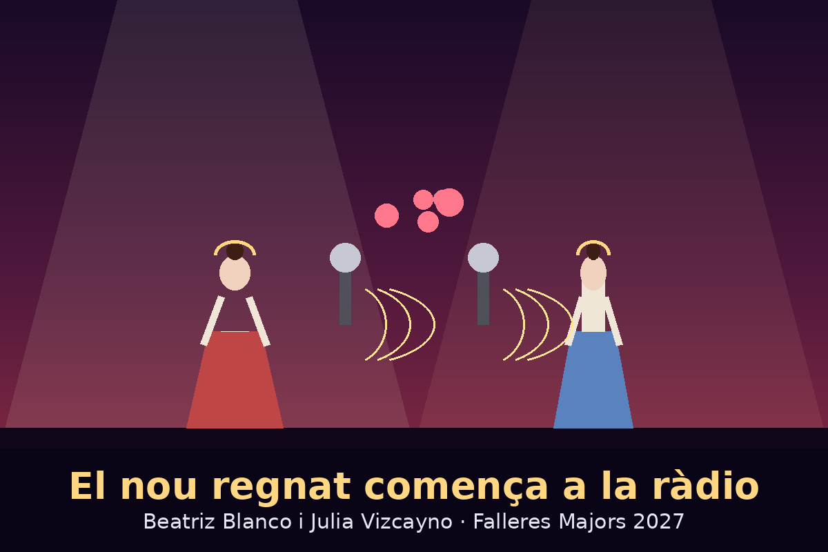 Beatriz y Julia estrenan reinado a golpe de micro: primera ronda de medios y "queremos ser cercanas y falleras"